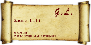 Gausz Lili névjegykártya